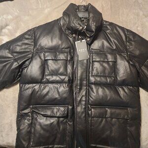 Brand New Melkan Leather Puffy Coat